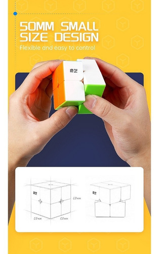 Imagen 6 de 8 de Cubo Rubik 2x2 Qiyi Warrior Stickerless Speed Cube Original