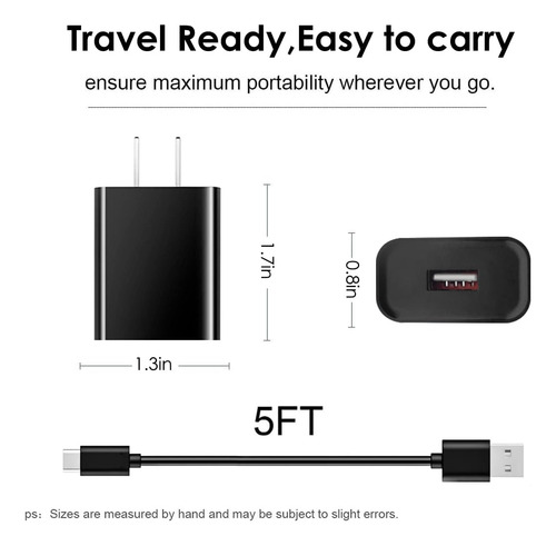 Cargador De Pared Rápido Tipo C Para Kindle Fire Y Oasis