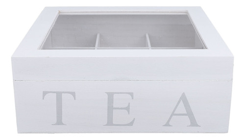 Organizador De Madera Para Té Con Ventana Superior De Acríli