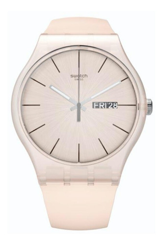 Imagen 1 de 10 de Reloj Swatch Mujer Rose Rebel Suot700 Silicona Sumergible