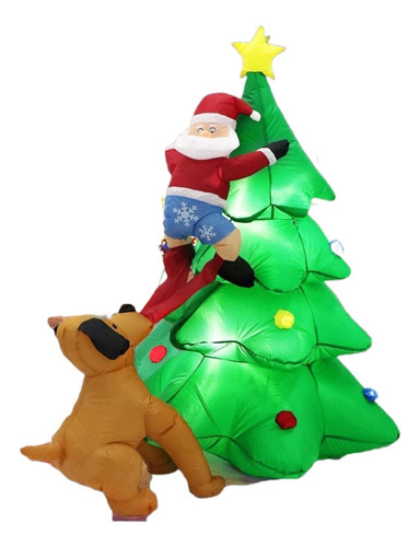 Árbol De Navidad Inflable 1,8 M Con Papá Noel Y Perro 2024
