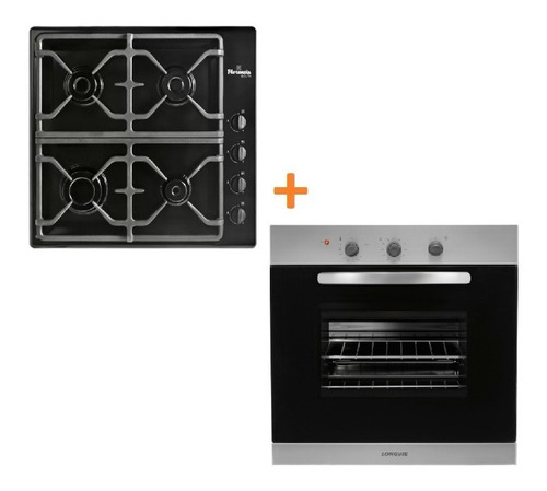 Combo A Gas Longvie Florencia - Horno Y Anafe Negro 