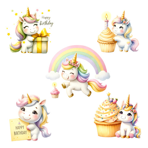 Kit Imagenes Png Clipart Cumpleaños De Unicornio Fiestas