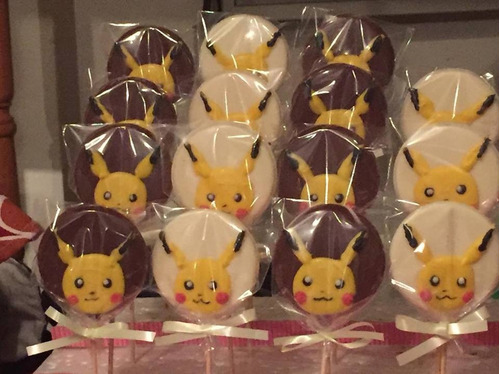 Chupetines De Chocolate De Pikachu 1x