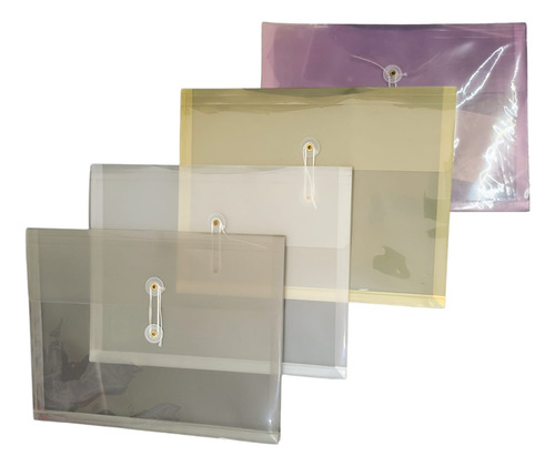 Set De Sobres Translucidos Horizontal Carta Acco C/4pzs