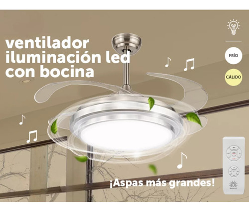 Ventilador De Techo Megaluz Moderna F500vl01a Con Luz