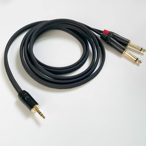 Cable De Audio De Plug Trs 3.5mm A Dual Plug 6.5mm 2m