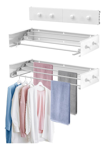Estante Colgador De Ropa Extensible Pared Plegable Toallero