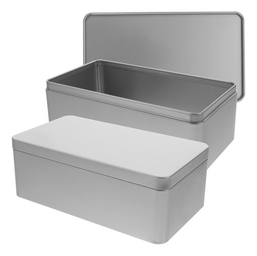 Luxshiny Latas De Metal Rectangulares 2 Piezas Caja De Lata