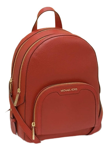 Mochila De Cuero De Guijarros De Michael Kors Jaycee (rojo B