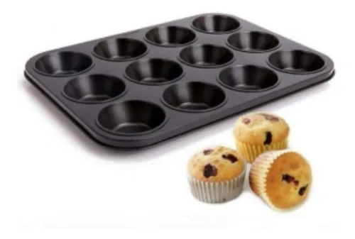 Molde Cupcakes 12 Muffins Metalico Reposteria