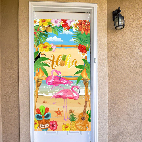 Aloha - Decoración De Fiesta Hawaiana Para Puerta, Letrero D