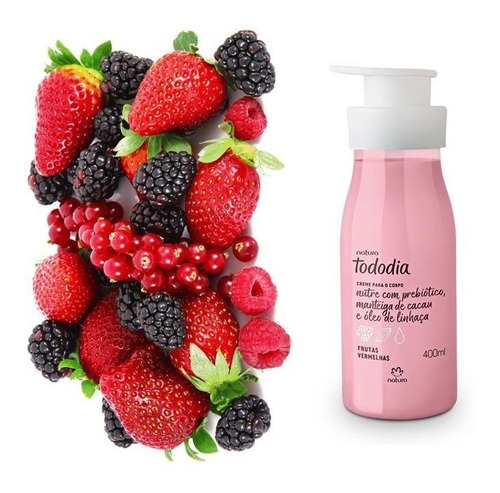 Crema corporal hidratante Natura TodoDia Frutos Rojos en bote de 400mL/400g