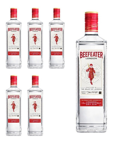 Gin Beefeater London Dry Gin 1 Litro Caja X 6 Botellas