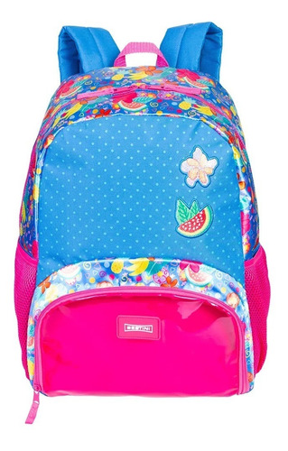 Mochila Escolar Infantil Meninas Estampada Floral Costas G 