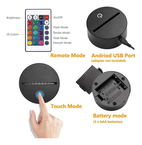 Luz Nocturna Creativa 3d Hpbn8 Ltd, Interruptor Táctil Usb,