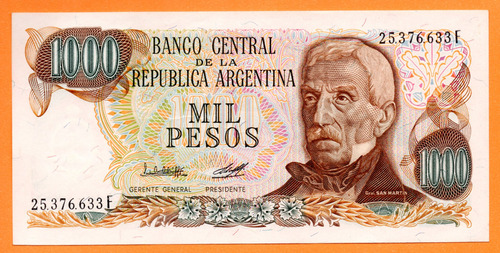 Billete 1000 Pesos Ley, Bottero 2450a, Año 1979 Sc 