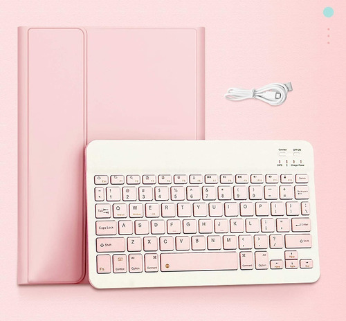 Imagen 5 de 9 de Funda Para iPad 10.2 7/8/9 Gen + Teclado Color + Slot Pencil