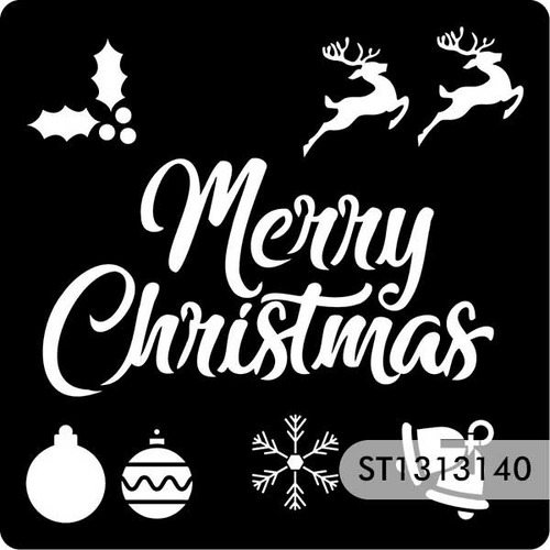 Plantilla O Stencil Navidad S69 13 Cm Uso Rudo 8 Piezas