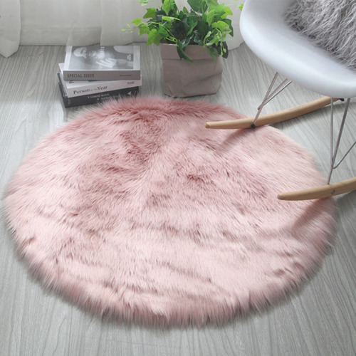 Imagen 1 de 6 de Alfombra Redonda Peluda 100cm Super Suave Varios Colores