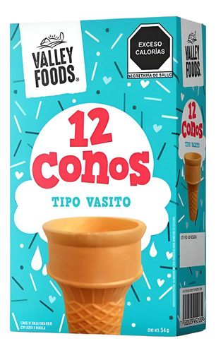 Conos De Galleta Para Nieve, Caja Con 12 Piezas Cono Tipo Vasito