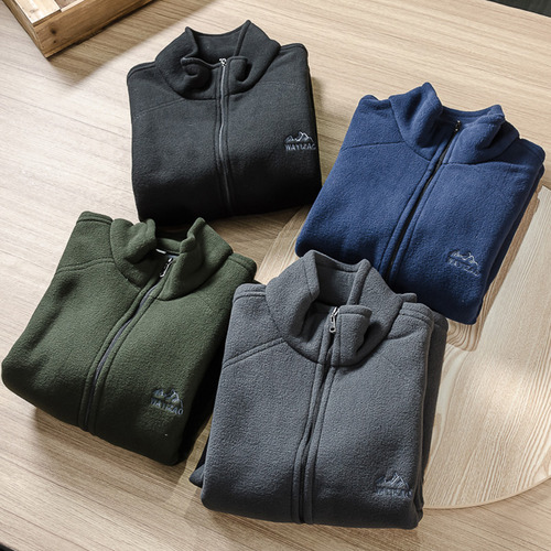 Chaqueta Casual Para Hombre Con Forro Polar Bordado En Color