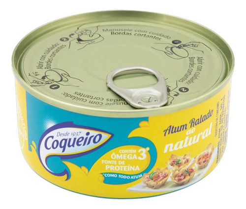 Atum Ralado Ao Natural Lata Com 170g Coqueiro