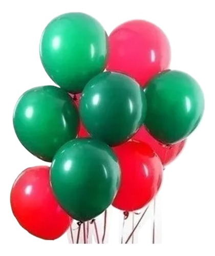 Globos Bombas Latex R12 Mate Navidad Verde Rojo X50u 30cm