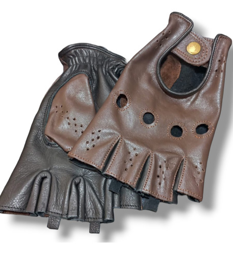 Guantes Cortos Cuero Vintage