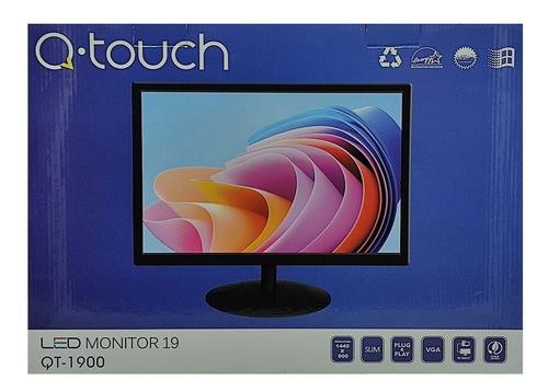 Imagen 6 de 7 de Monitor Led Qtouch Qt-1900 2022 Nuevo Garantia