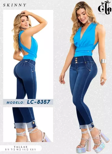 Jeans Mujer Pantalón Colombiano Mezclilla Strech Push Up P26