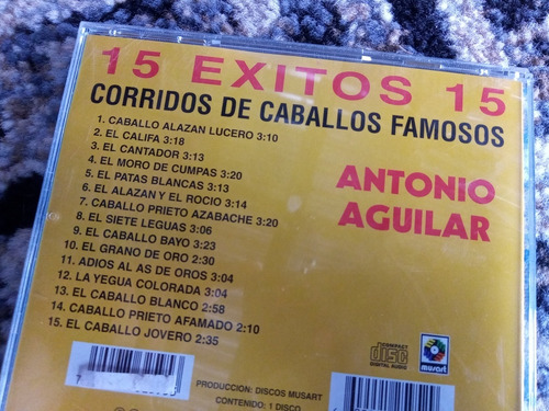 Antonio Aguilar Cd 15 Exitos De Corridos De Caballos (Usado)