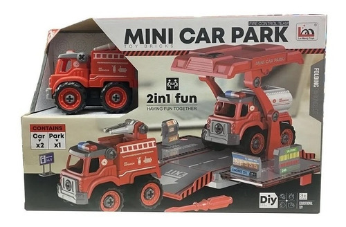 Set De Vehiculos Para Armar Mini Car Park Premium Personaje Rojo