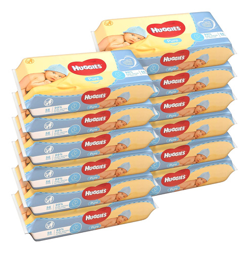 Huggies Baby Wipes Pure Water - Toallitas Sin Fragancia, 56