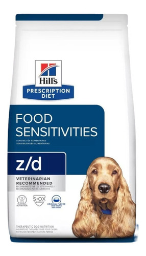 Alimento Hill's Prescription Diet Skin/Food Sensitivities z/d para perro de raza  pequeña, mediana y grande sabor mix en bolsa de 17.6lb