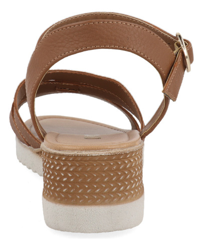 Sandalia Casual Vazza Color Camel Para Mujer 7670016