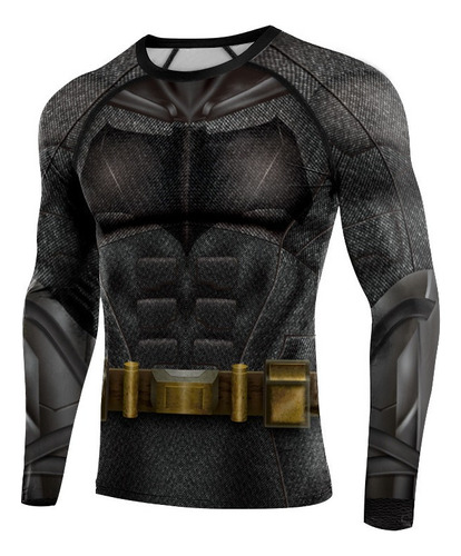 Camisa De Compresión Para Hombre Batman Impreso Manga Larga