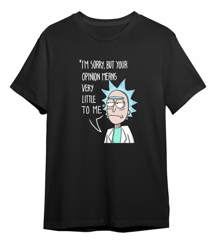 Camisetas Rick Y Morty Camisas Negras Manga Rick Sanchez