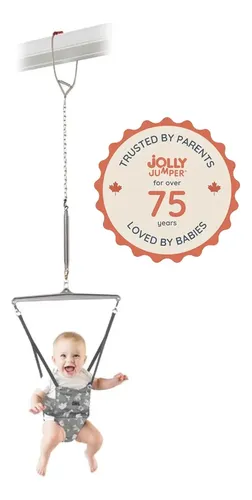 Jolly Jumper Iconic (grey Safari), Doorway Baby Jumper, Indo