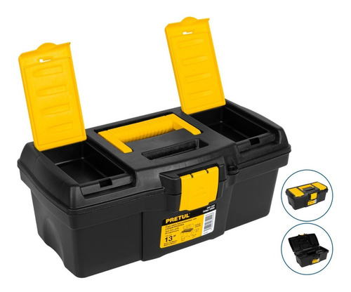 Caja de herramientas Pretul CHP-13CP de plástico 18cm x 33cm x 13cm negra