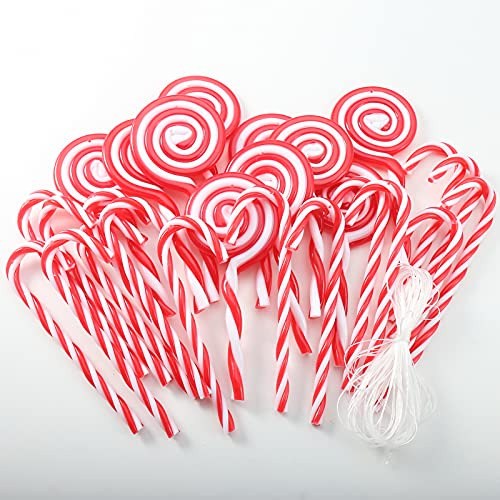 Tobeit 64pcs Candy Canes Plástico Árbol De Navidad Z7gqo