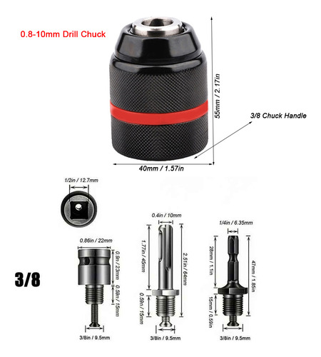 Broquero Chuck Plus Impact 2-13 Mm Sujetion 1/2-20unf