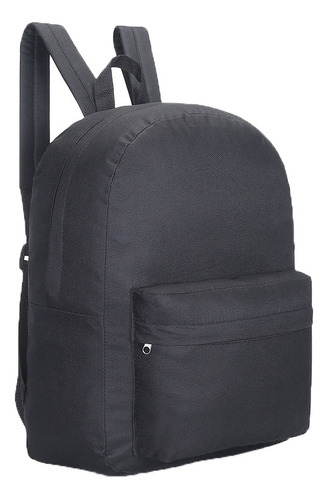 Mochila Urbana Lisa Escolar Negra Unisex 17 Pulgadas 15829 F Color Negro Diseño De La Tela Liso