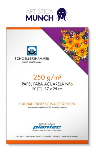 Papel Para Acuarela Block Torchon - 17x25 - 250gr X20 Hojas