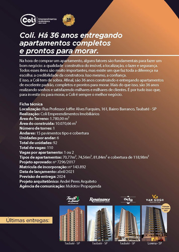 Imagem 17 de 23 de Apartamento Em Barranco, Taubaté/sp De 70m² 2 Quartos À Venda Por R$ 315.000,00 - Ap2124798-s