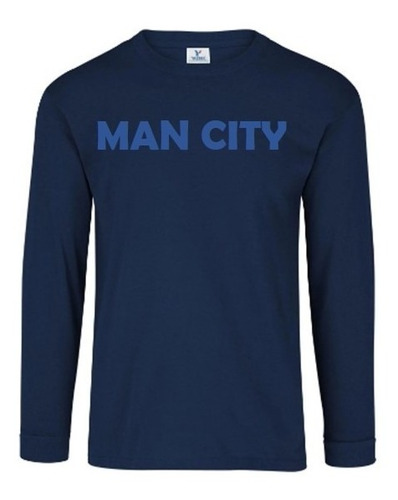 Playera Casual Man City Manga Larga Champions Envío Gratis