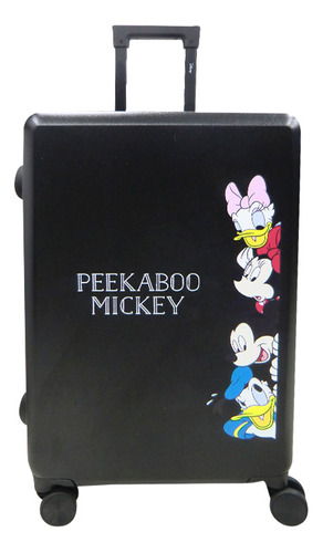 Valija Infantil Mickey Y Amigos 61 Cm Candado De Seguridad Color Negro Lisa