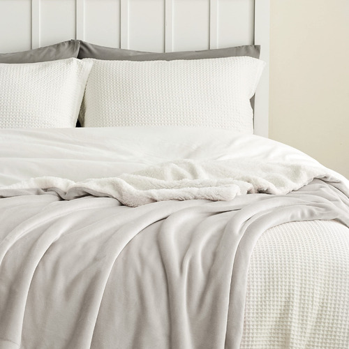 Manta Bedsure Sherpa De Forro Polar, Tamaño King, 270 X 230