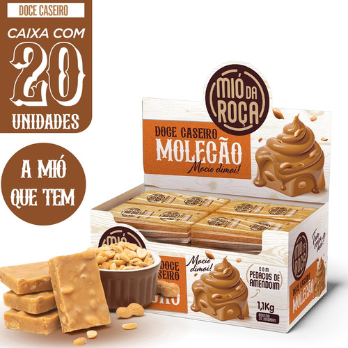 Mio Da Roca Molecao Doce Caseiro De Amendoim Cx Com 20