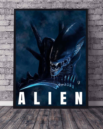 Poster Cuadro Marco Negro 33x48 Cm Alien Ridley Scott